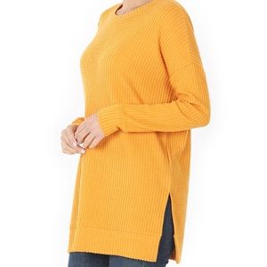 Waffle Knit top in Ash Mustard